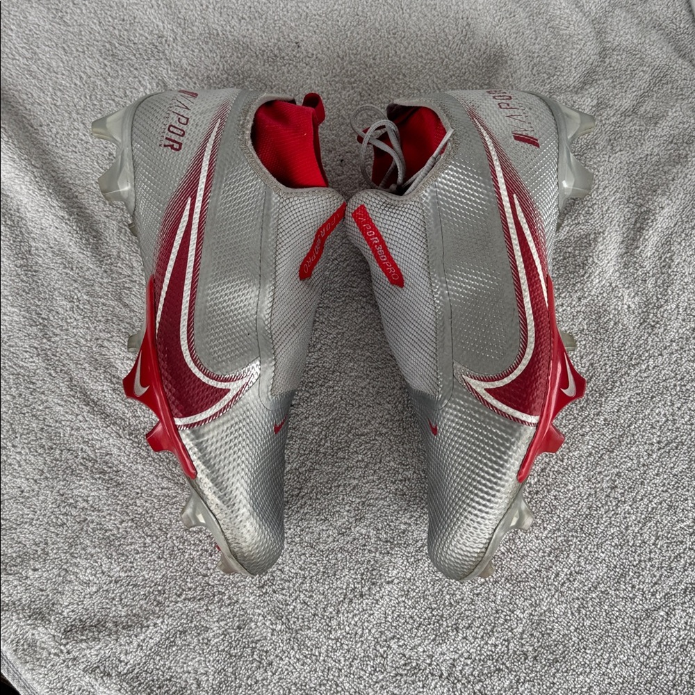 Nike Vapor 360PRO football cleats men size 12 Silver and Red Athletic Shoes - Picture 6 of 13